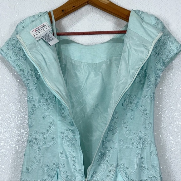 Talbots Light Blue dress Lined blend with pearl details size 4 petite - Picture 6 of 8